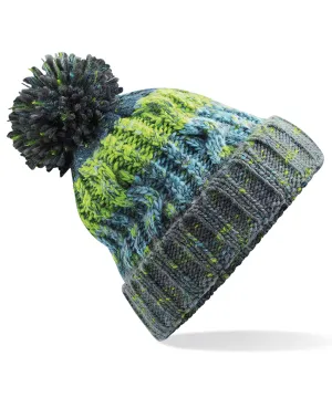 Corkscrew pom pom beanie | Electric Grey