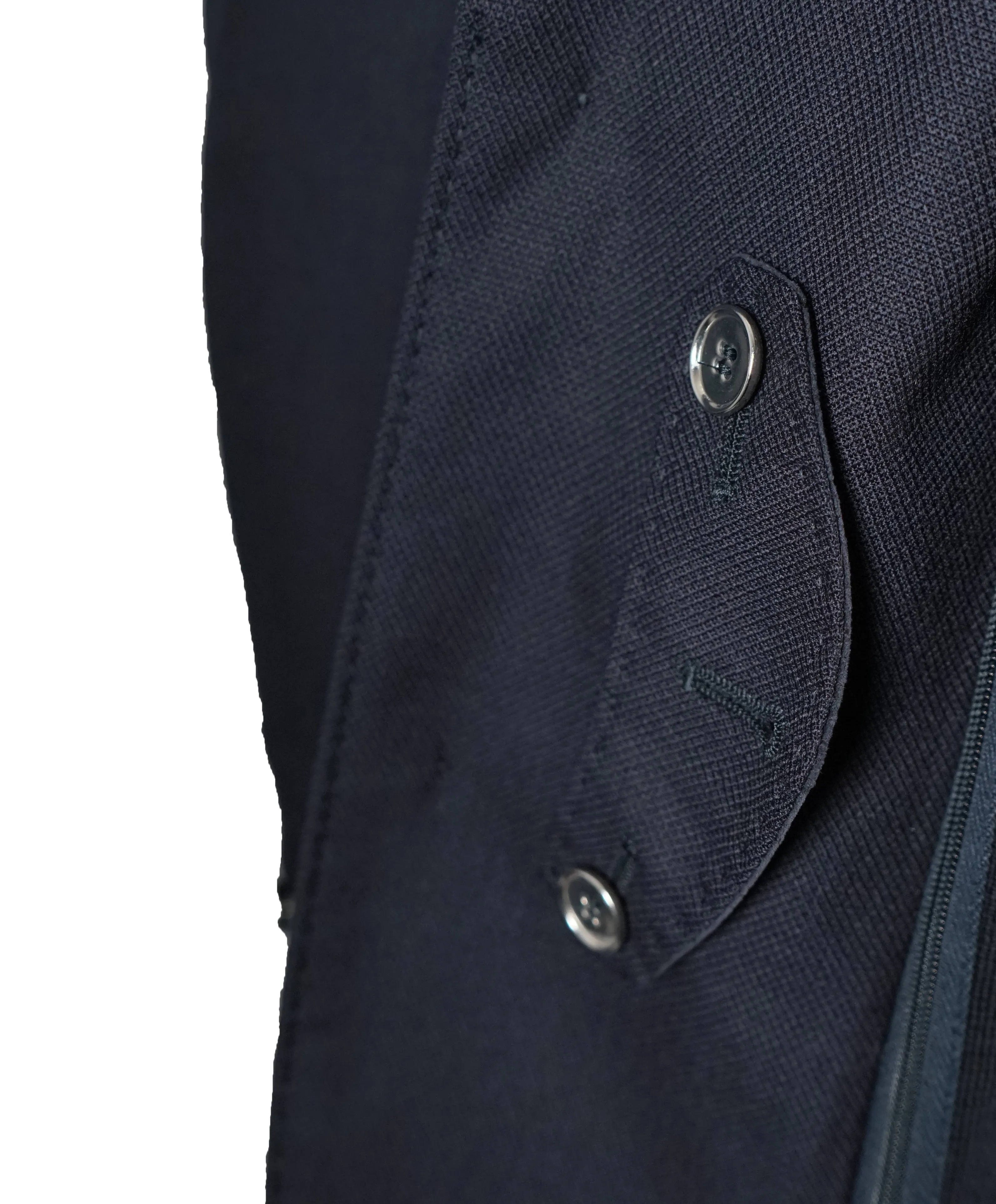 CORNELIANI - ID Wool Blazer Coat Logo Hardware Suede Detail - 46R