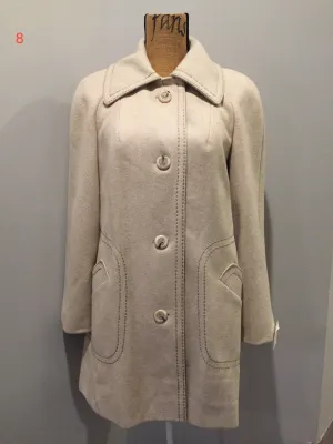 Country Pacer Beige Wool Car Coat, Made in USA SOLD