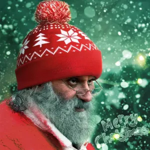 Cozy Festive Jacquard Beanie with Fluffy Pom – Warm Thermal Acrylic Hat
