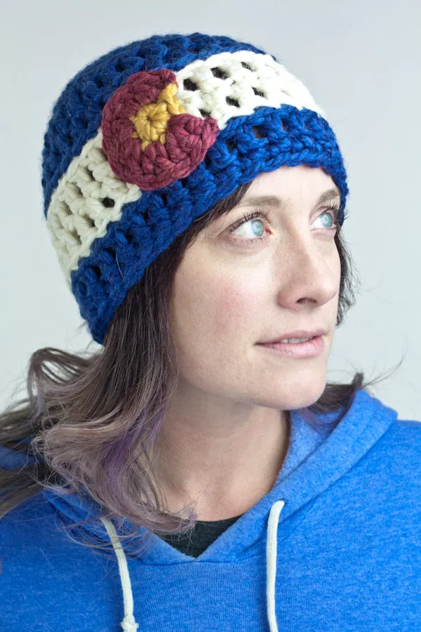 Crochet Colorado Flag Beanie