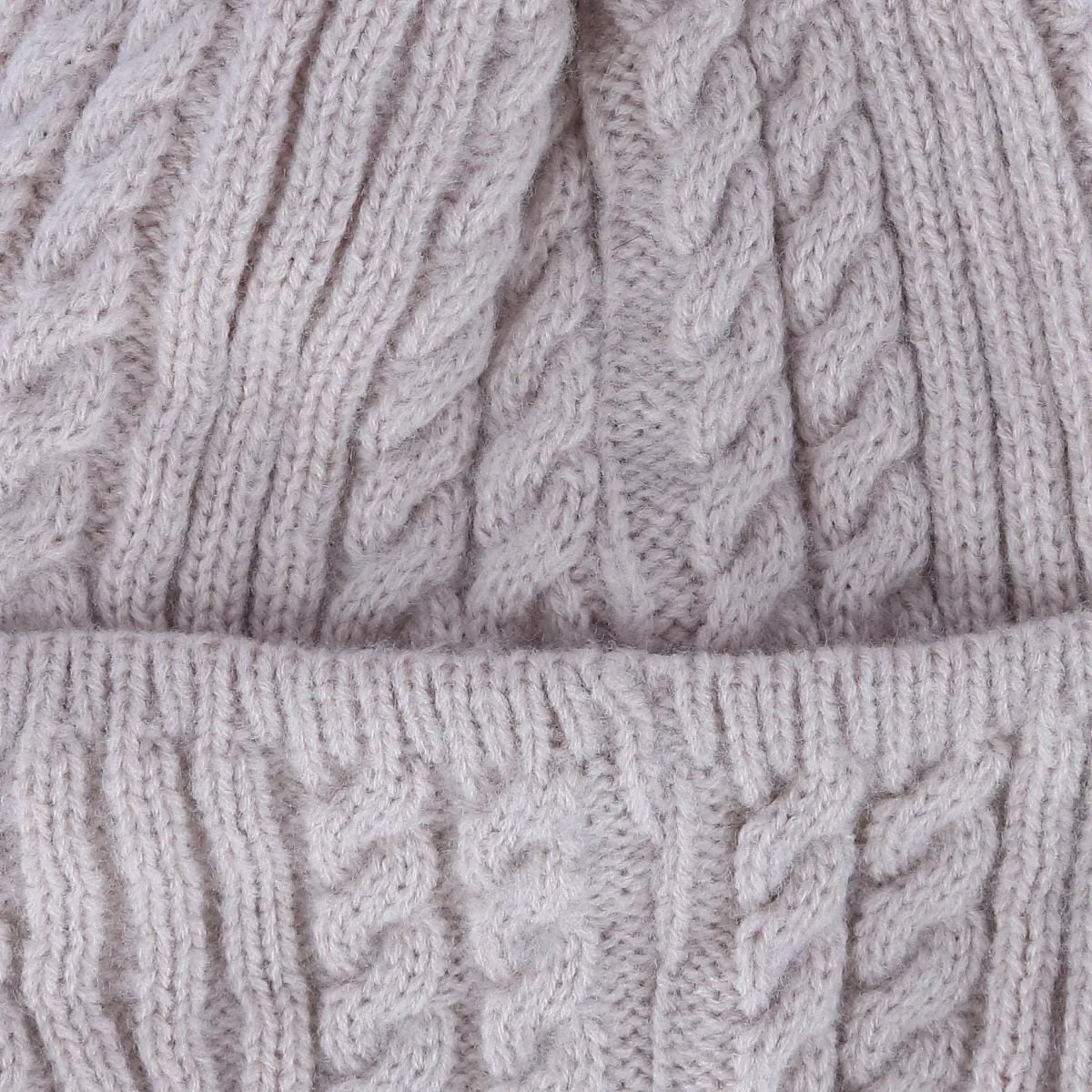 CTM® Women's Knit Winter Beanie with Cuff and Synthetic Fur Pom