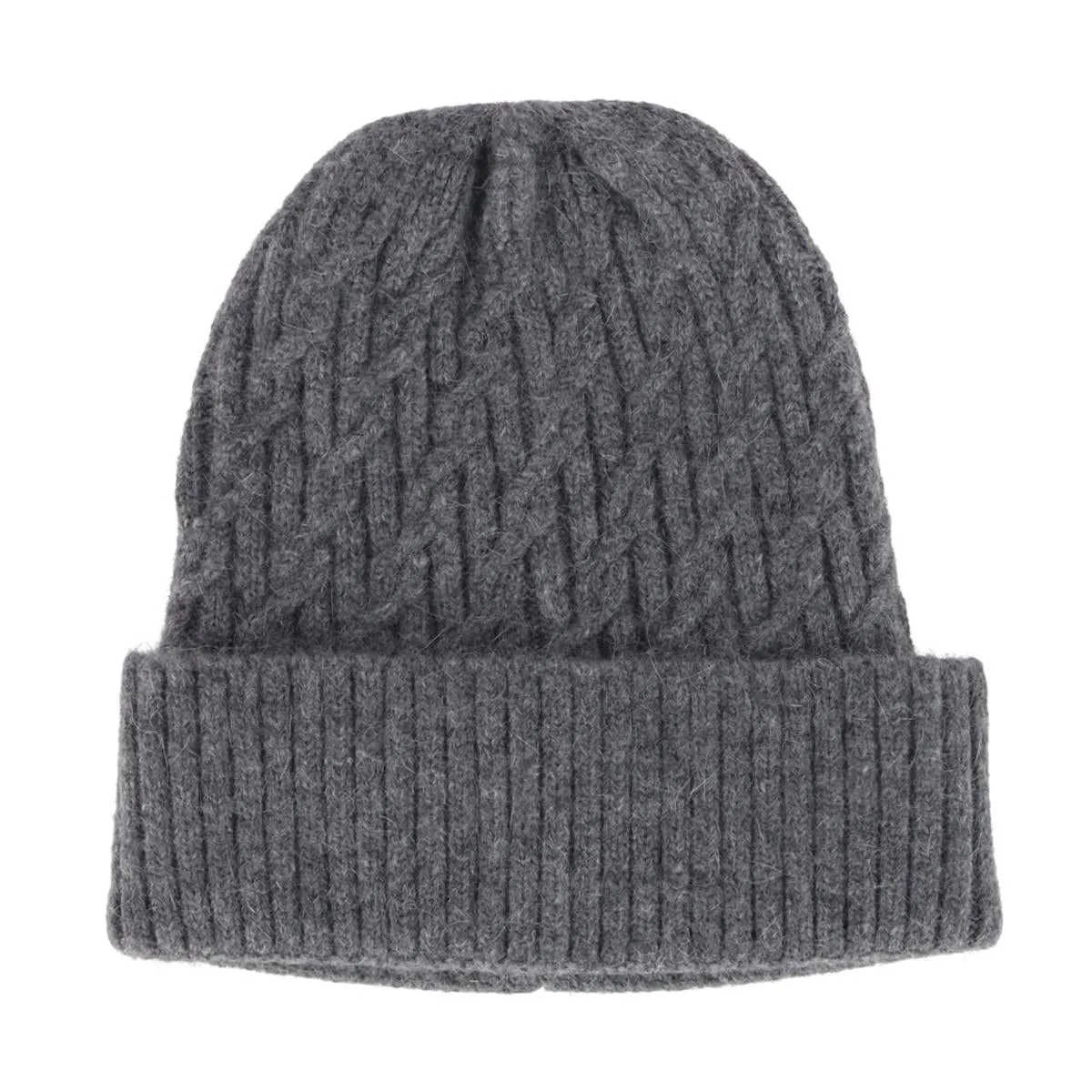 CTM® Women's Solid Braided Knit Winter Beanie Hat