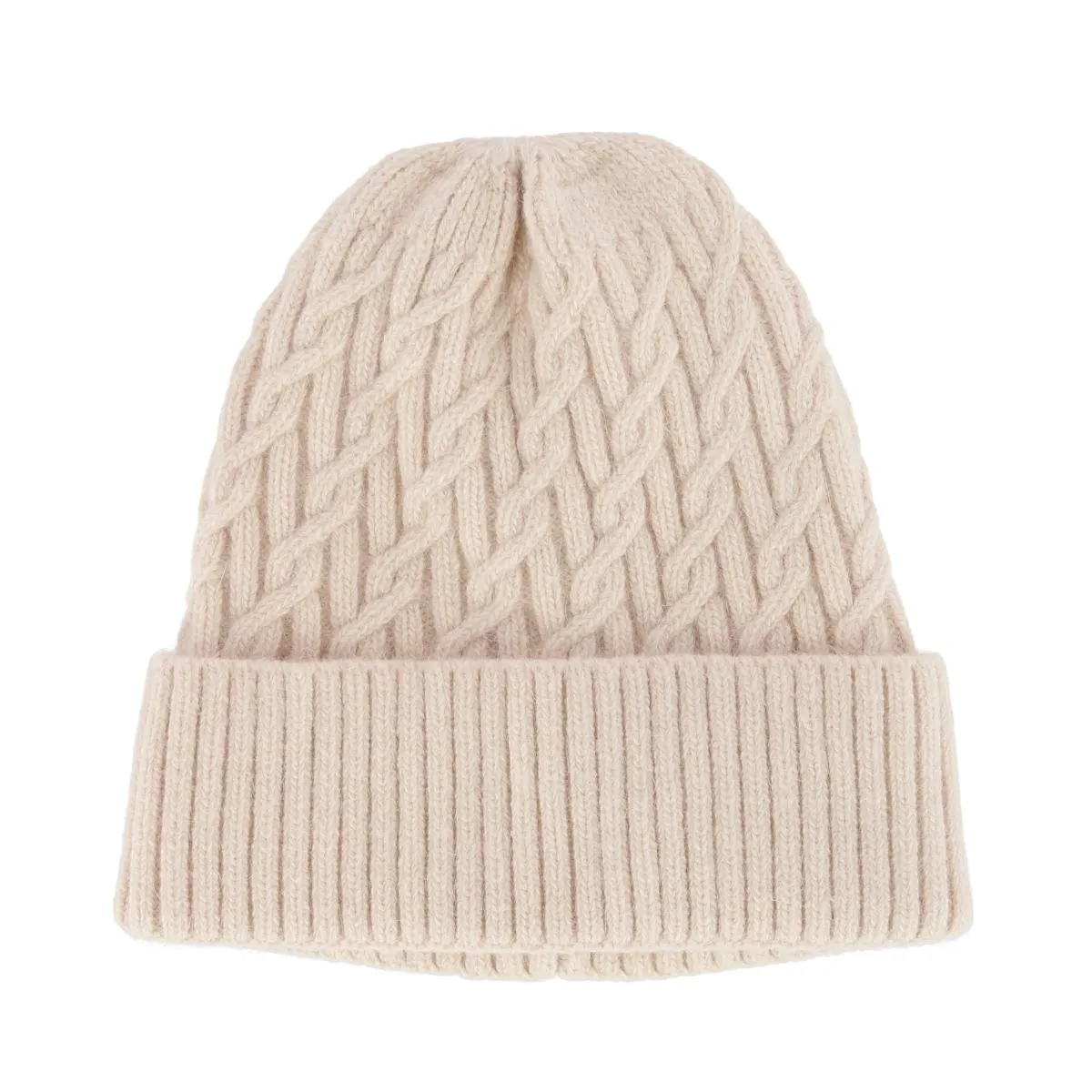 CTM® Women's Solid Braided Knit Winter Beanie Hat