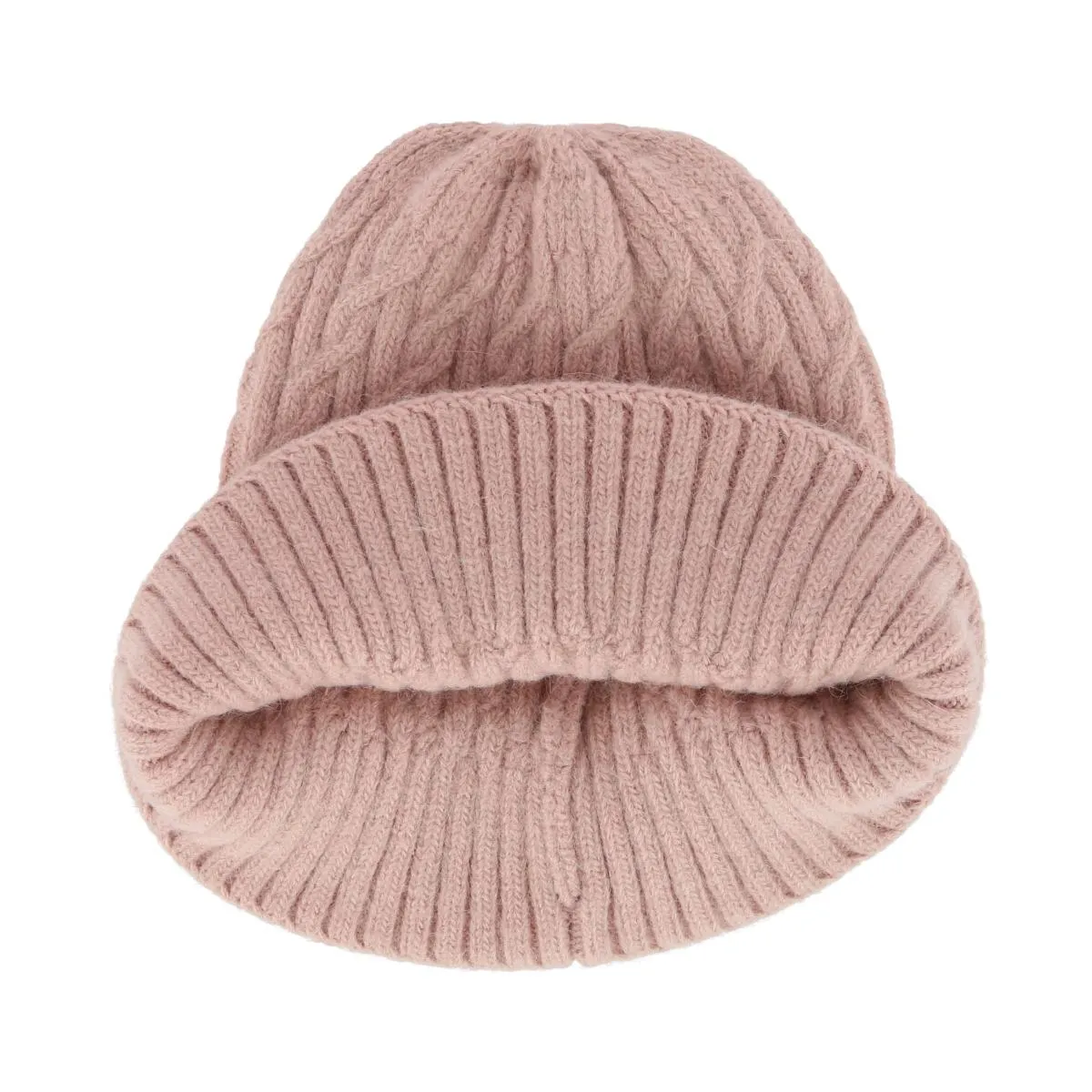 CTM® Women's Solid Braided Knit Winter Beanie Hat