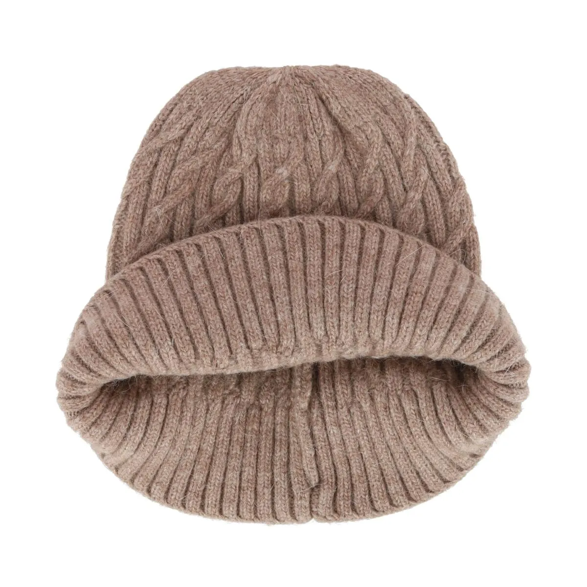 CTM® Women's Solid Braided Knit Winter Beanie Hat