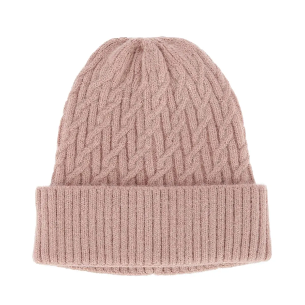 CTM® Women's Solid Braided Knit Winter Beanie Hat