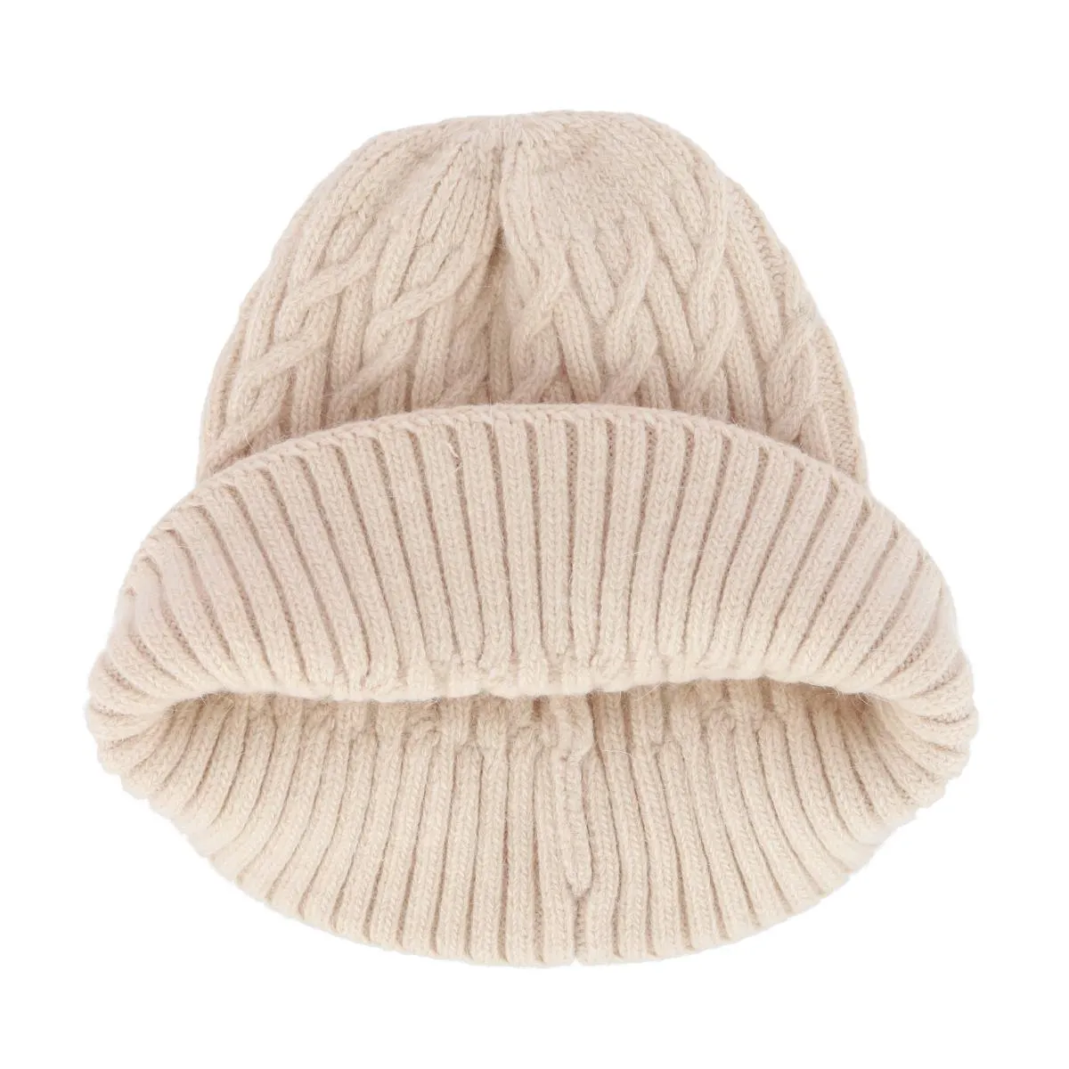 CTM® Women's Solid Braided Knit Winter Beanie Hat