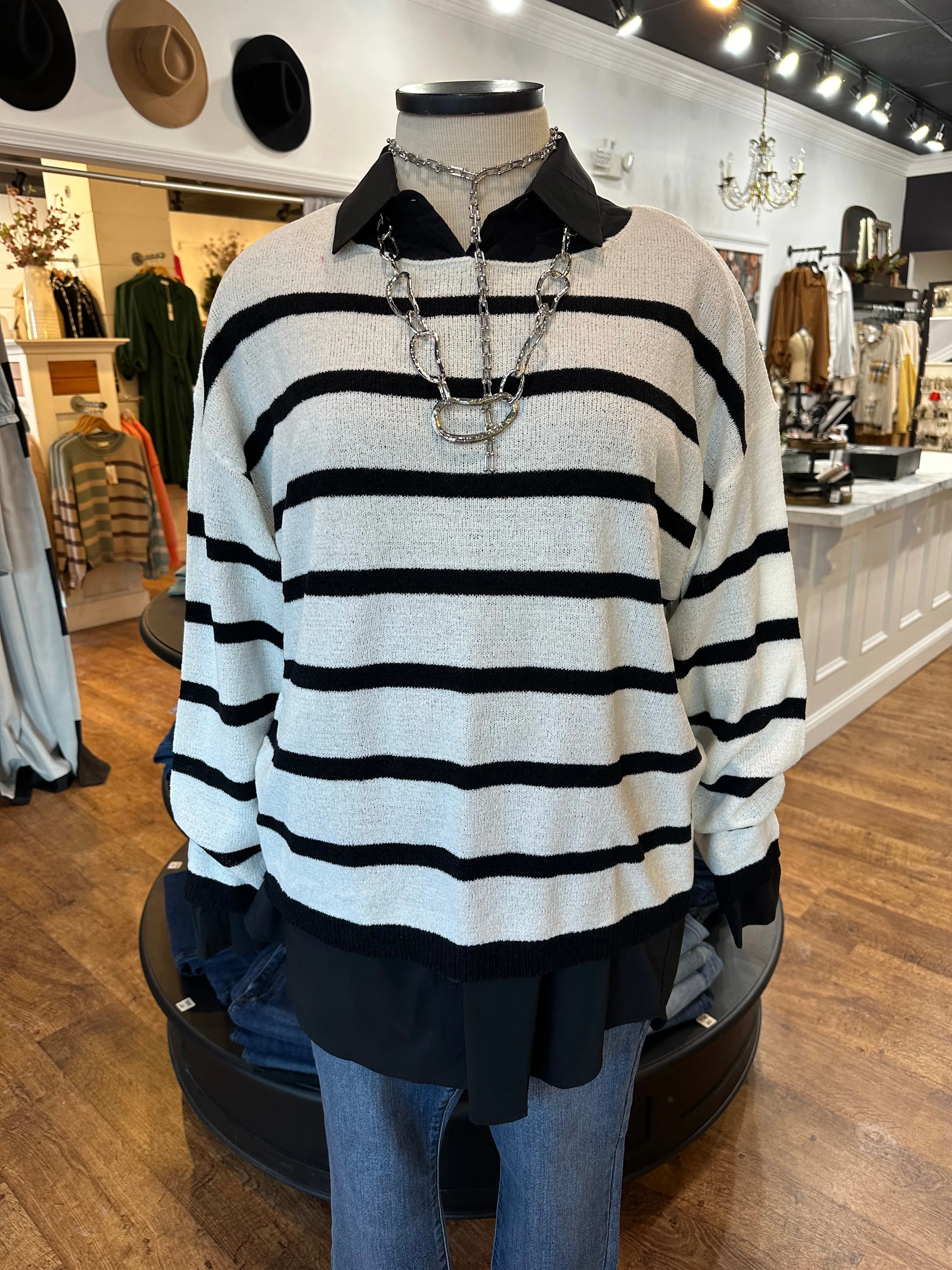 Cue The Chic Striped Sweater