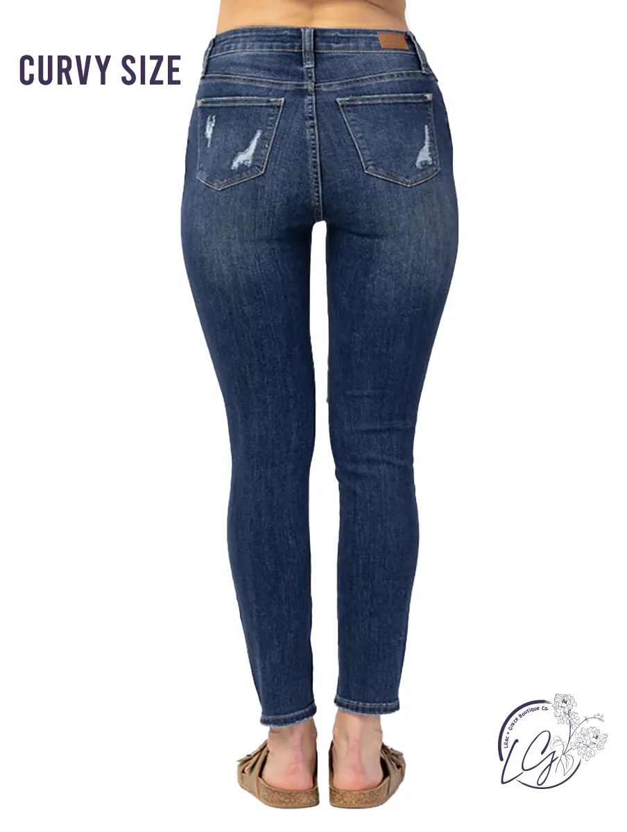 Curvy Macy High-Rise Button Fly Skinny by Judy Blue