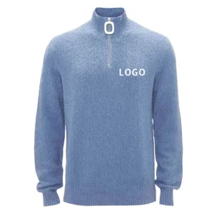 Custom Cashmere Blend Zipper Knit Sweater - High Quality OEM/ODM Services