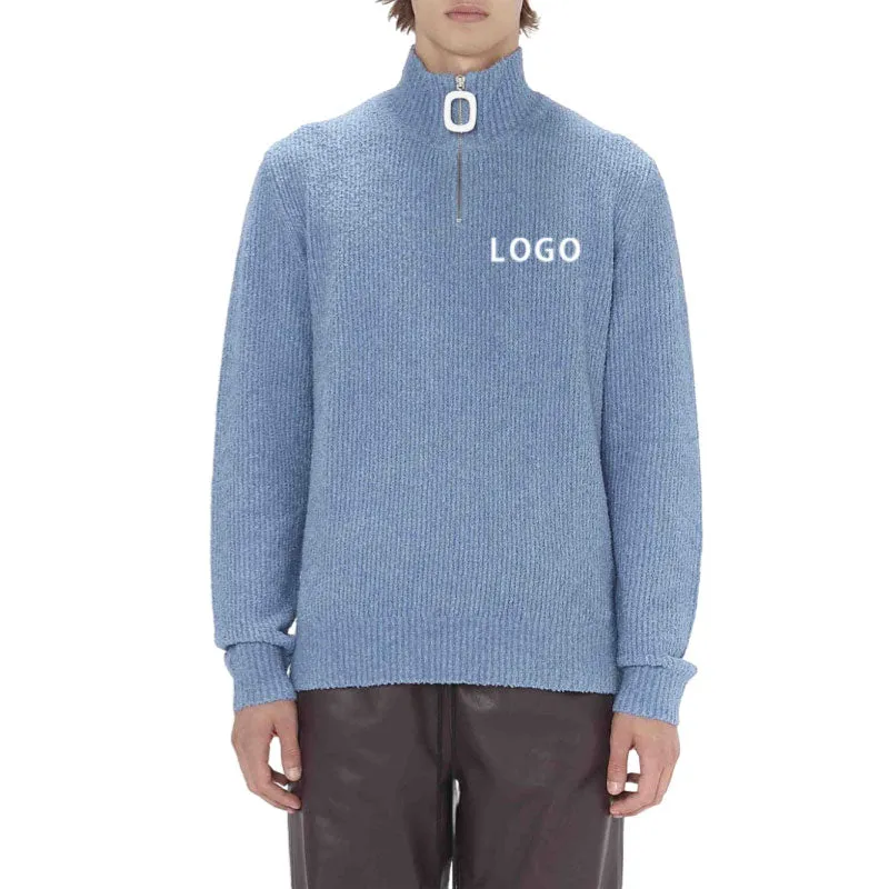 Custom Cashmere Blend Zipper Knit Sweater - High Quality OEM/ODM Services