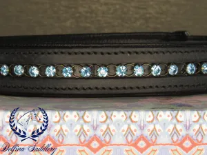 Custom Collar : Blue Swiss Crystals & Copper Rings - XL & XXXL