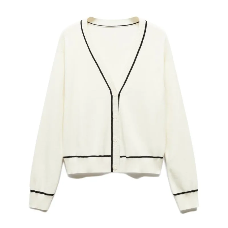 Custom Women's Sweater with Contrast Trim - OEM/ODM Knit Sweater Manufacturer