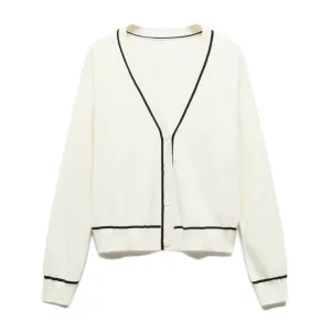 Custom Women's Sweater with Contrast Trim - OEM/ODM Knit Sweater Manufacturer