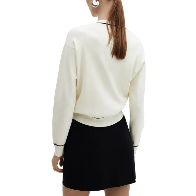 Custom Women's Sweater with Contrast Trim - OEM/ODM Knit Sweater Manufacturer
