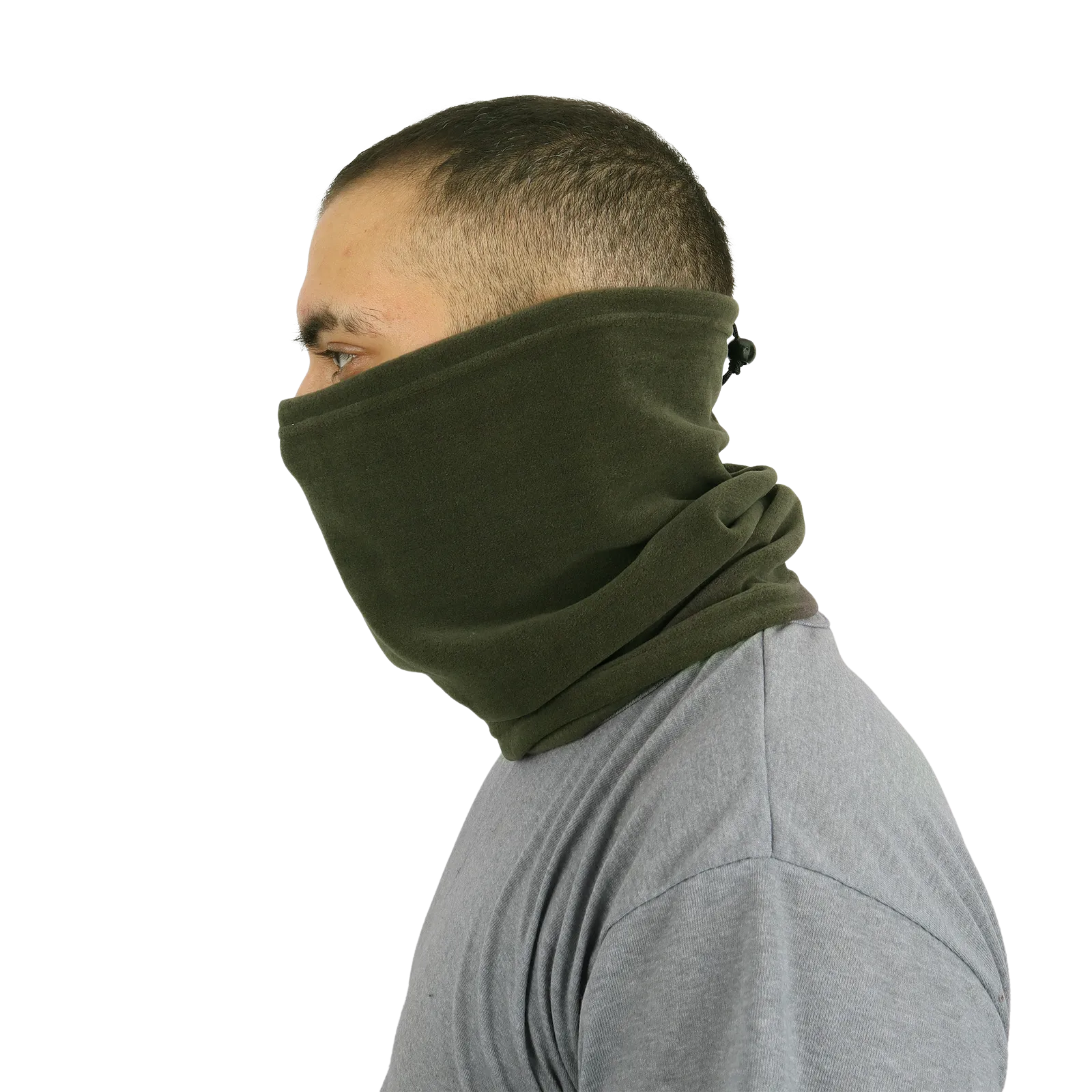 Dark Khaki Fleece Neck Collar - Beanie Model