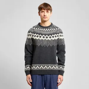 Dedicated Sweater Malung Fair Isle Dark Grey Melange