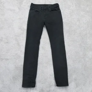 Denim No Fade Black Mens Skinny Leg Denim Jeans Stretch Black Size W30XL32