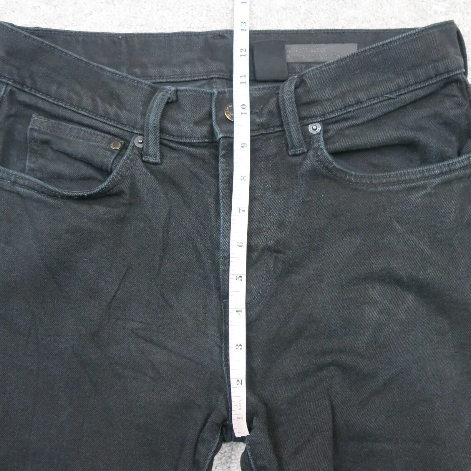 Denim No Fade Black Mens Skinny Leg Denim Jeans Stretch Black Size W30XL32