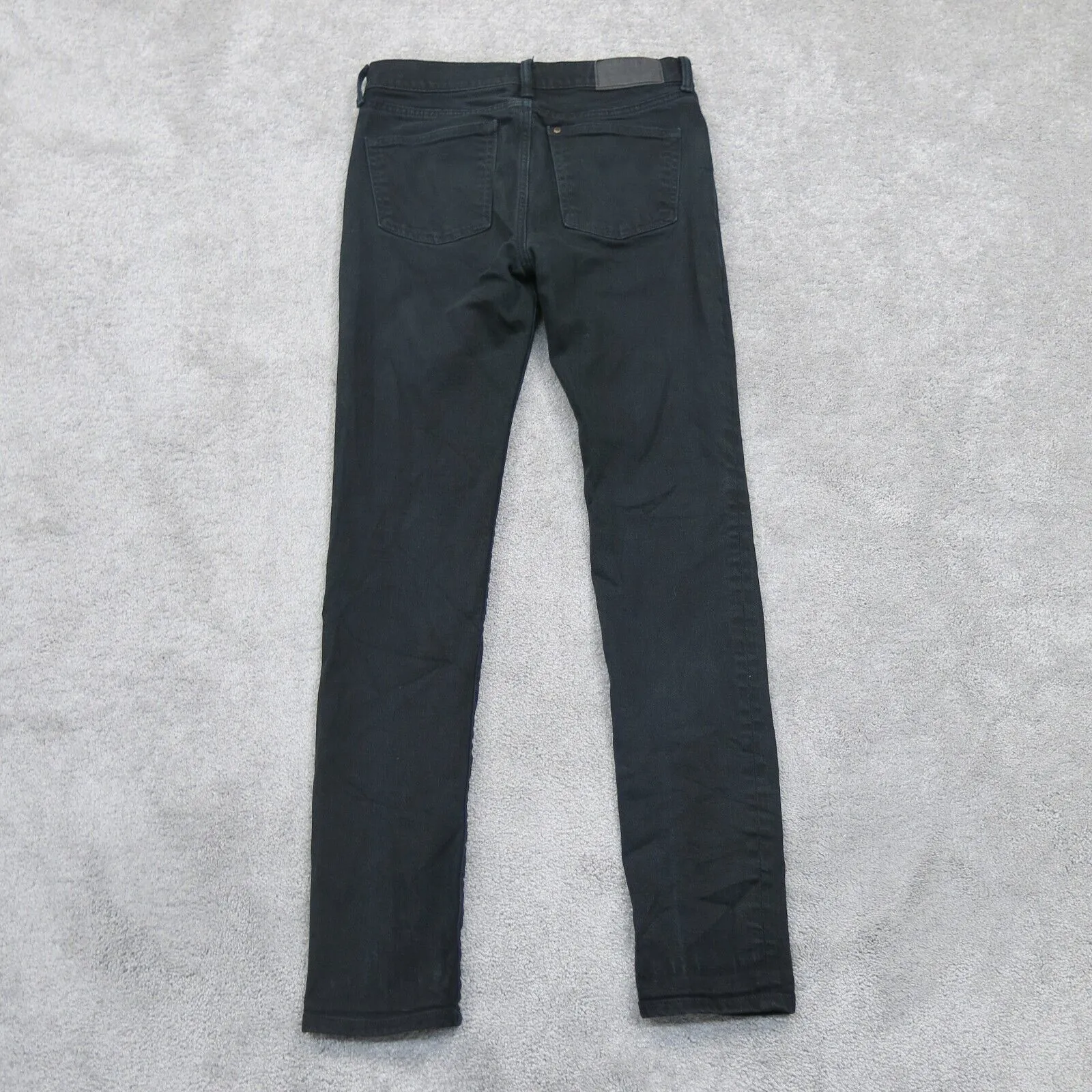 Denim No Fade Black Mens Skinny Leg Denim Jeans Stretch Black Size W30XL32