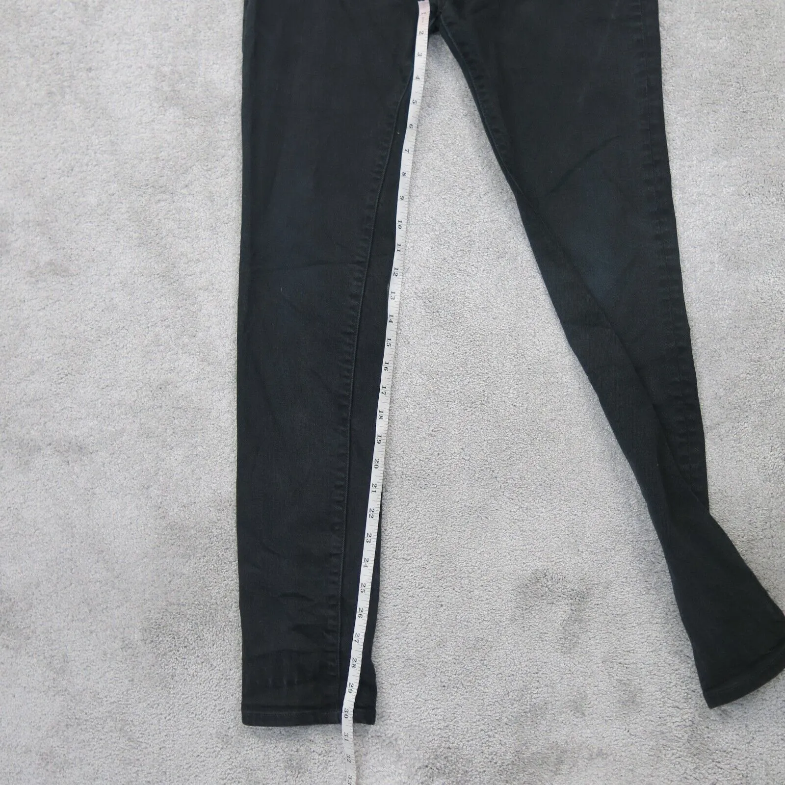 Denim No Fade Black Mens Skinny Leg Denim Jeans Stretch Black Size W30XL32