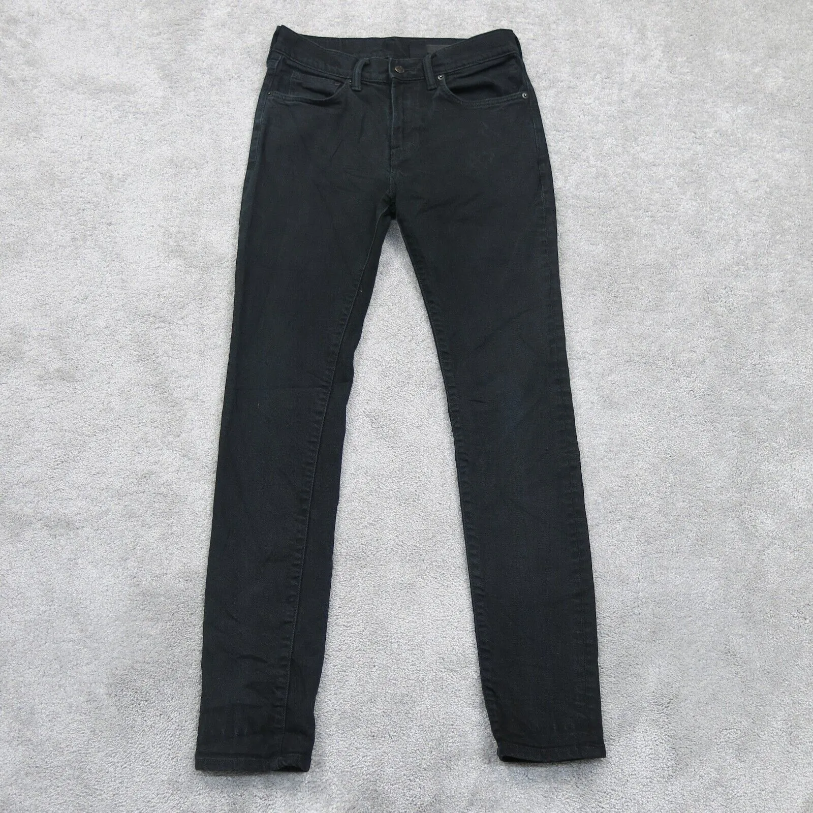 Denim No Fade Black Mens Skinny Leg Denim Jeans Stretch Black Size W30XL32