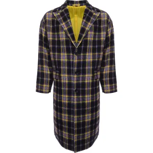 Devils Advocate Men's Multi Longline Checked Coat
