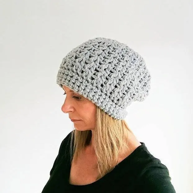 Easy Crochet Pattern - Womens Crochet Slouchy Beanie