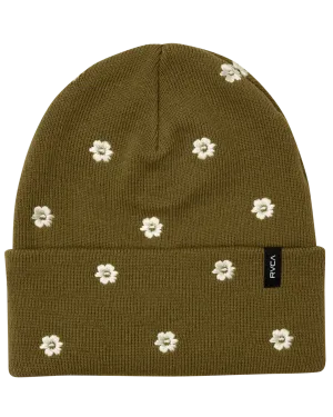 Embroidered Essential Beanie in Ermine
