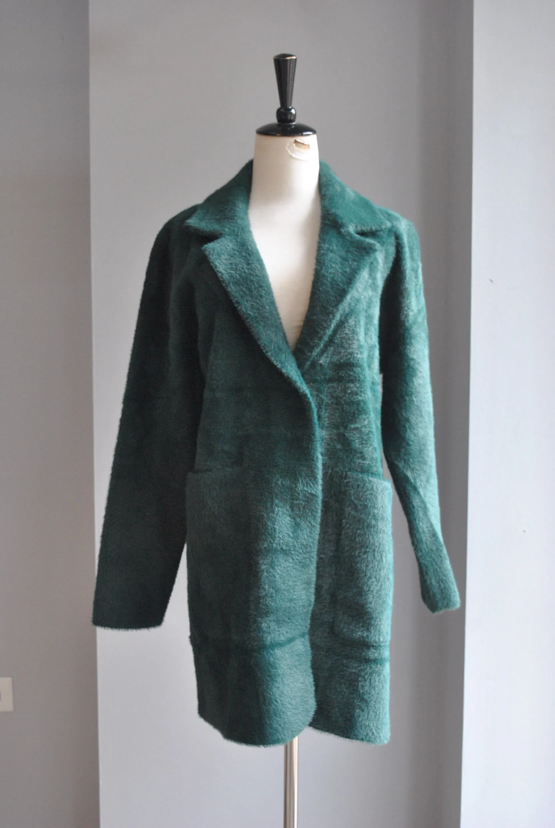 EMERALD GREEN SIMPLE ALPAKA COAT