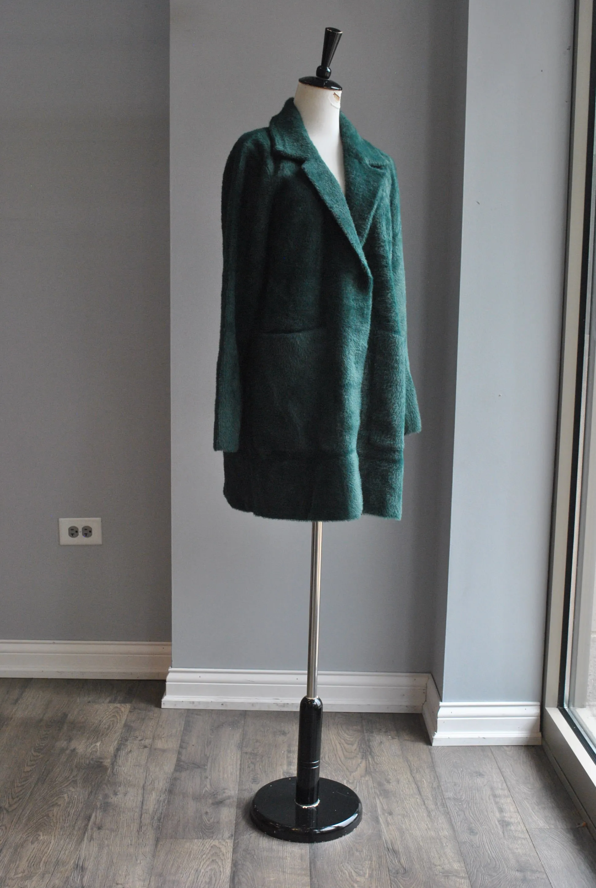 EMERALD GREEN SIMPLE ALPAKA COAT