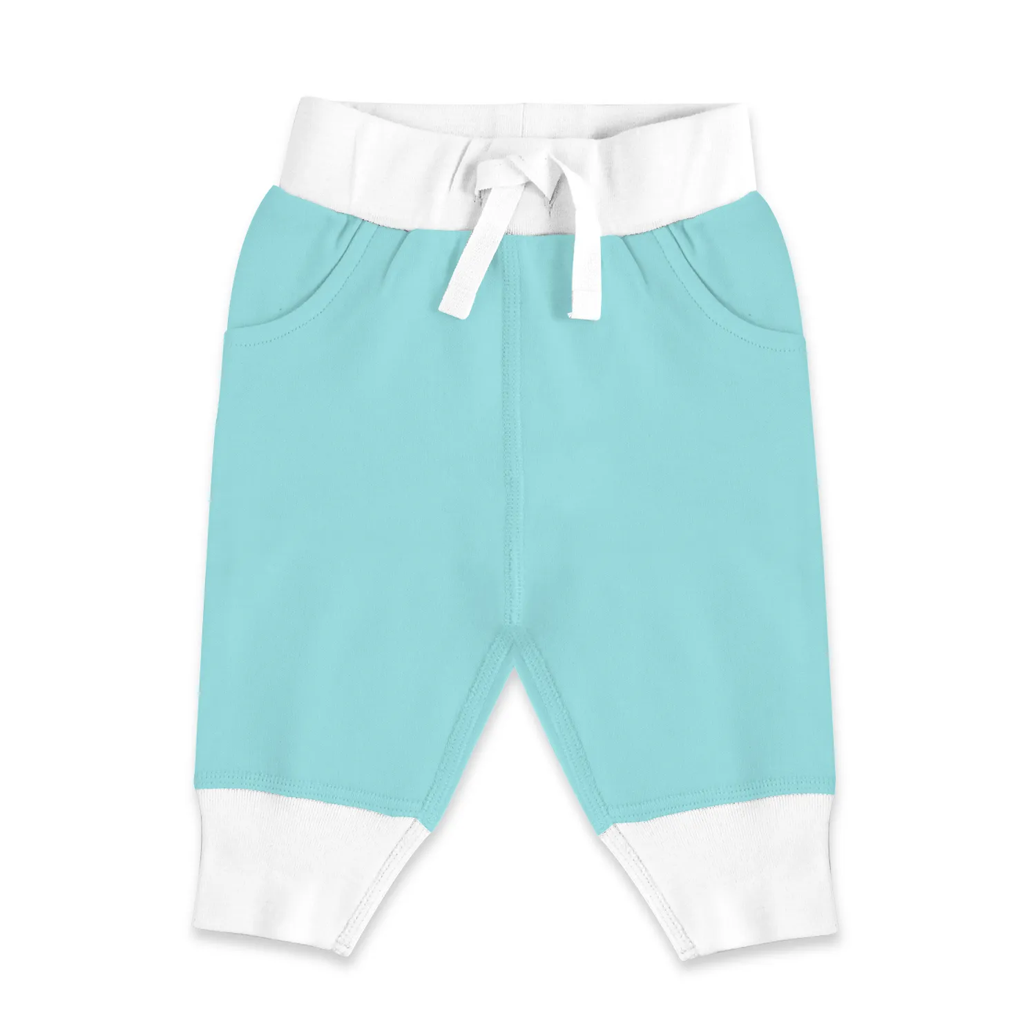 Endanzoo Matching Organic Cuff Pant & Knotted Beanie - Aqua