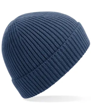 Engineered knit ribbed beanie | Steel Blue