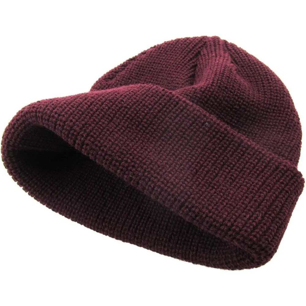 Ethos FISHERMAN BEANIE - VINRØD acryl hue i klassisk fisker stil