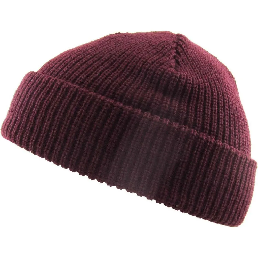 Ethos FISHERMAN BEANIE - VINRØD acryl hue i klassisk fisker stil