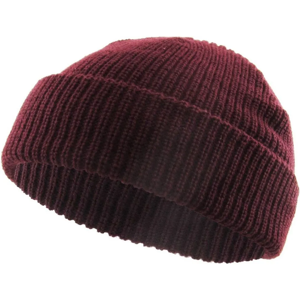 Ethos FISHERMAN BEANIE - VINRØD acryl hue i klassisk fisker stil