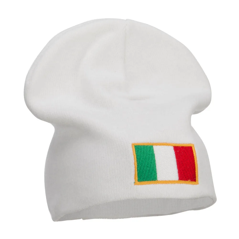 Europe Italy Flag Embroidered Big Short Beanie