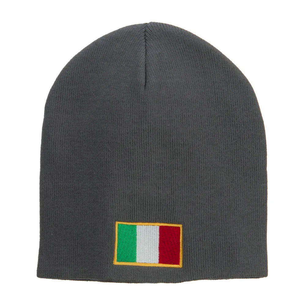 Europe Italy Flag Embroidered Big Short Beanie