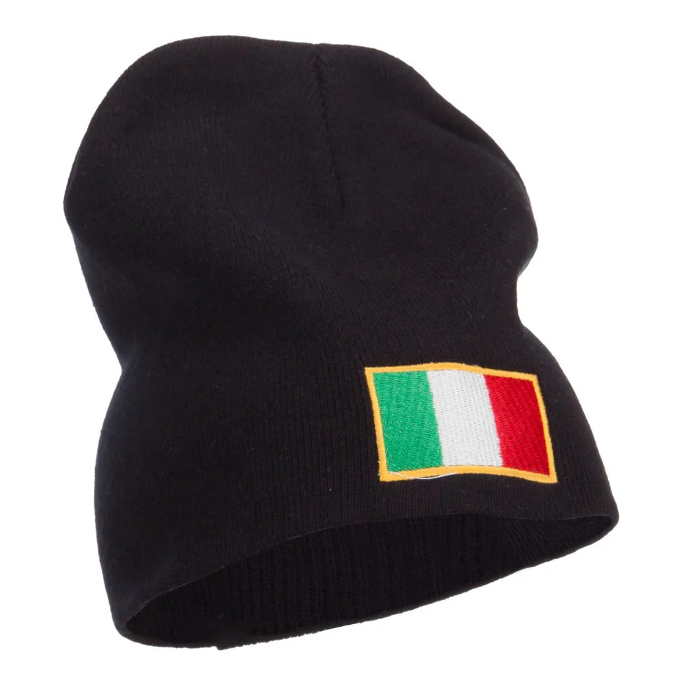 Europe Italy Flag Embroidered Big Short Beanie