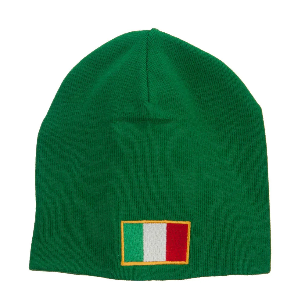 Europe Italy Flag Embroidered Big Short Beanie
