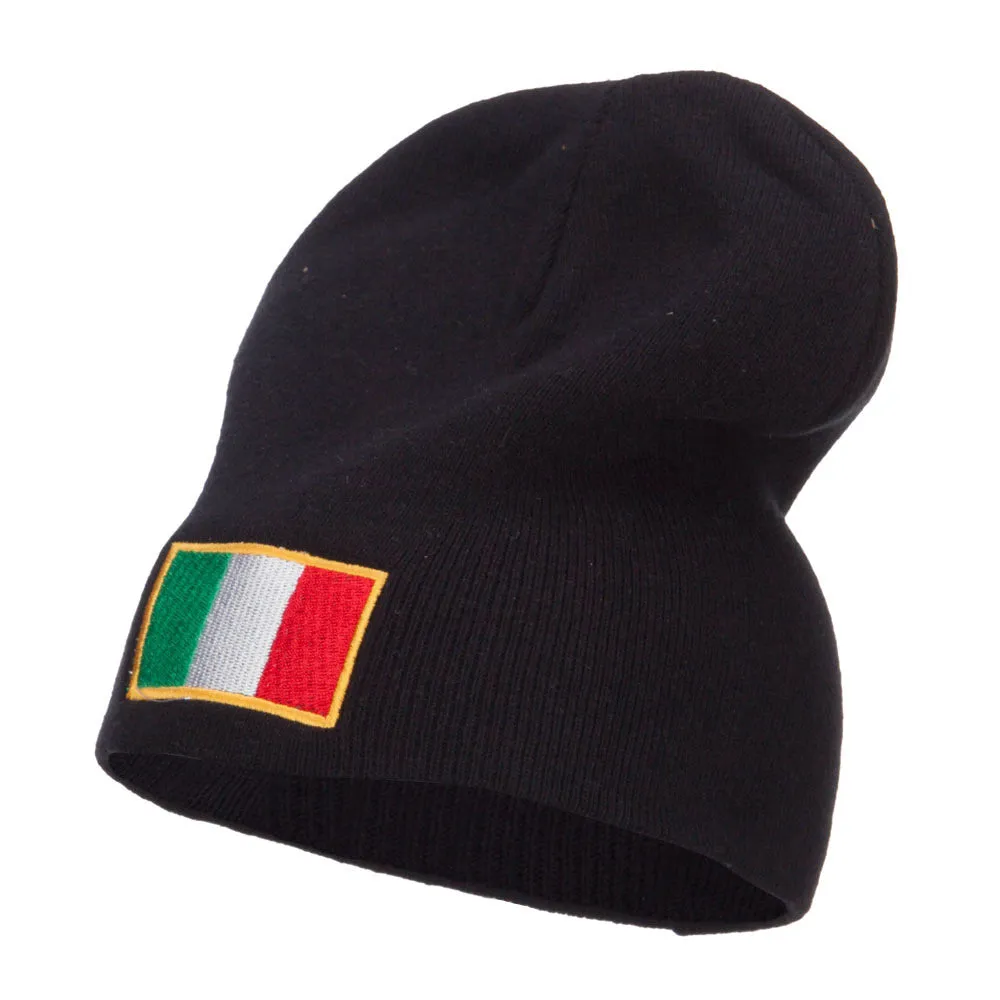 Europe Italy Flag Embroidered Big Short Beanie