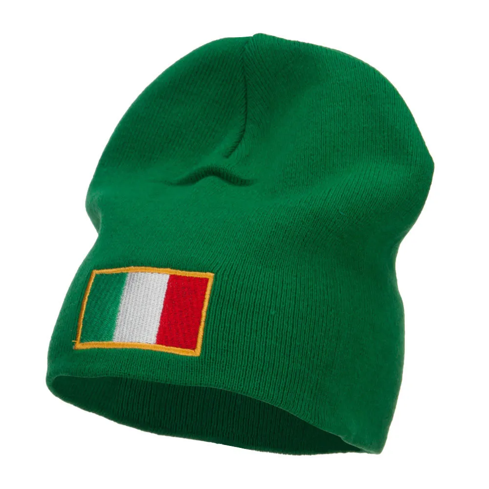 Europe Italy Flag Embroidered Big Short Beanie