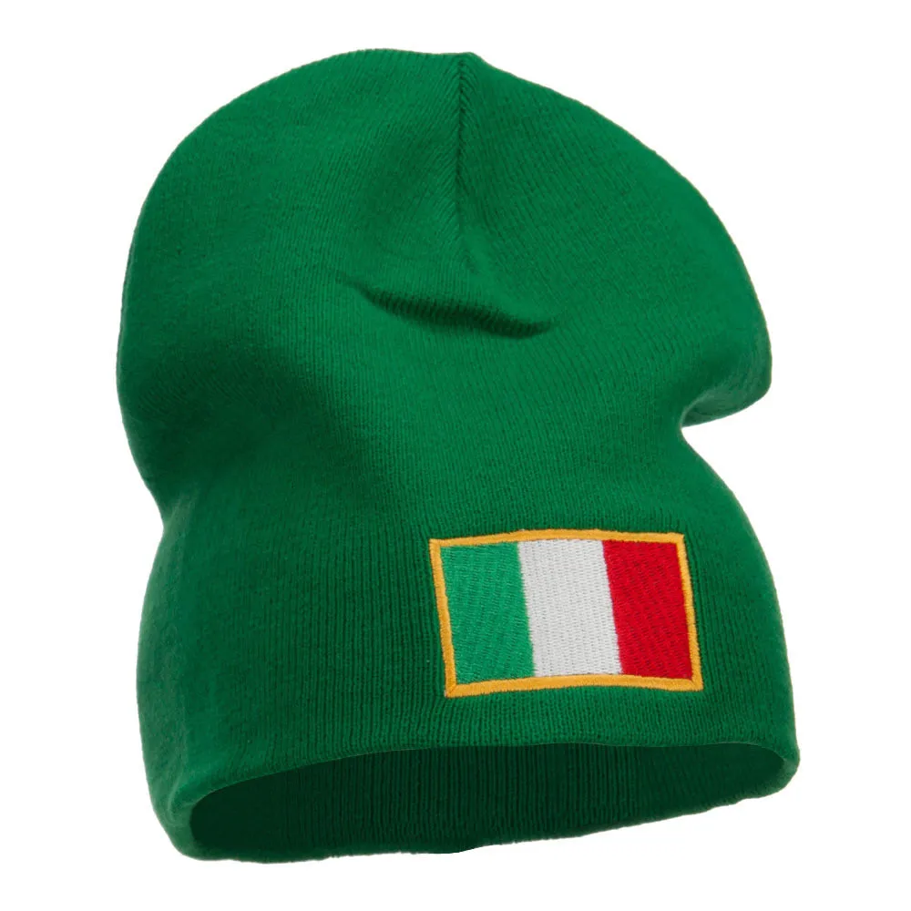 Europe Italy Flag Embroidered Big Short Beanie