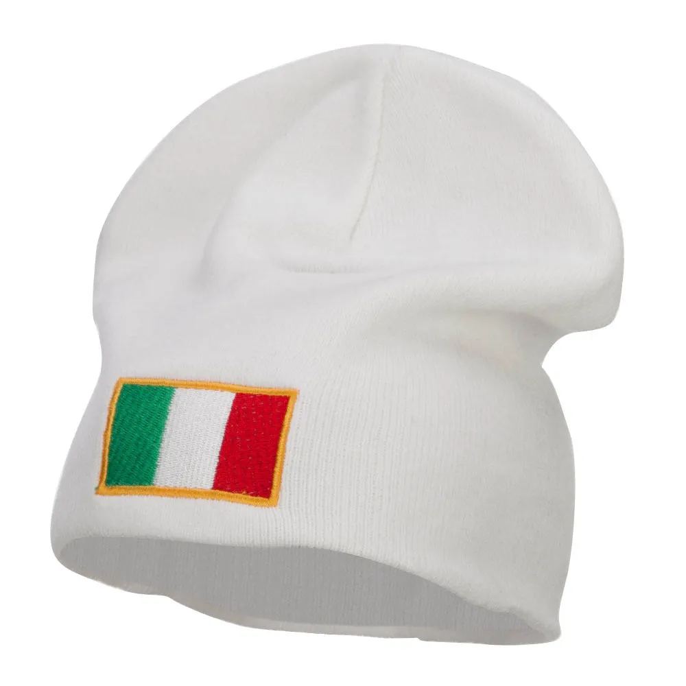 Europe Italy Flag Embroidered Big Short Beanie