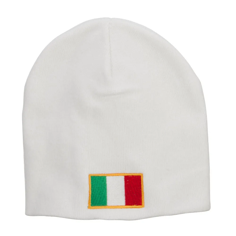 Europe Italy Flag Embroidered Big Short Beanie