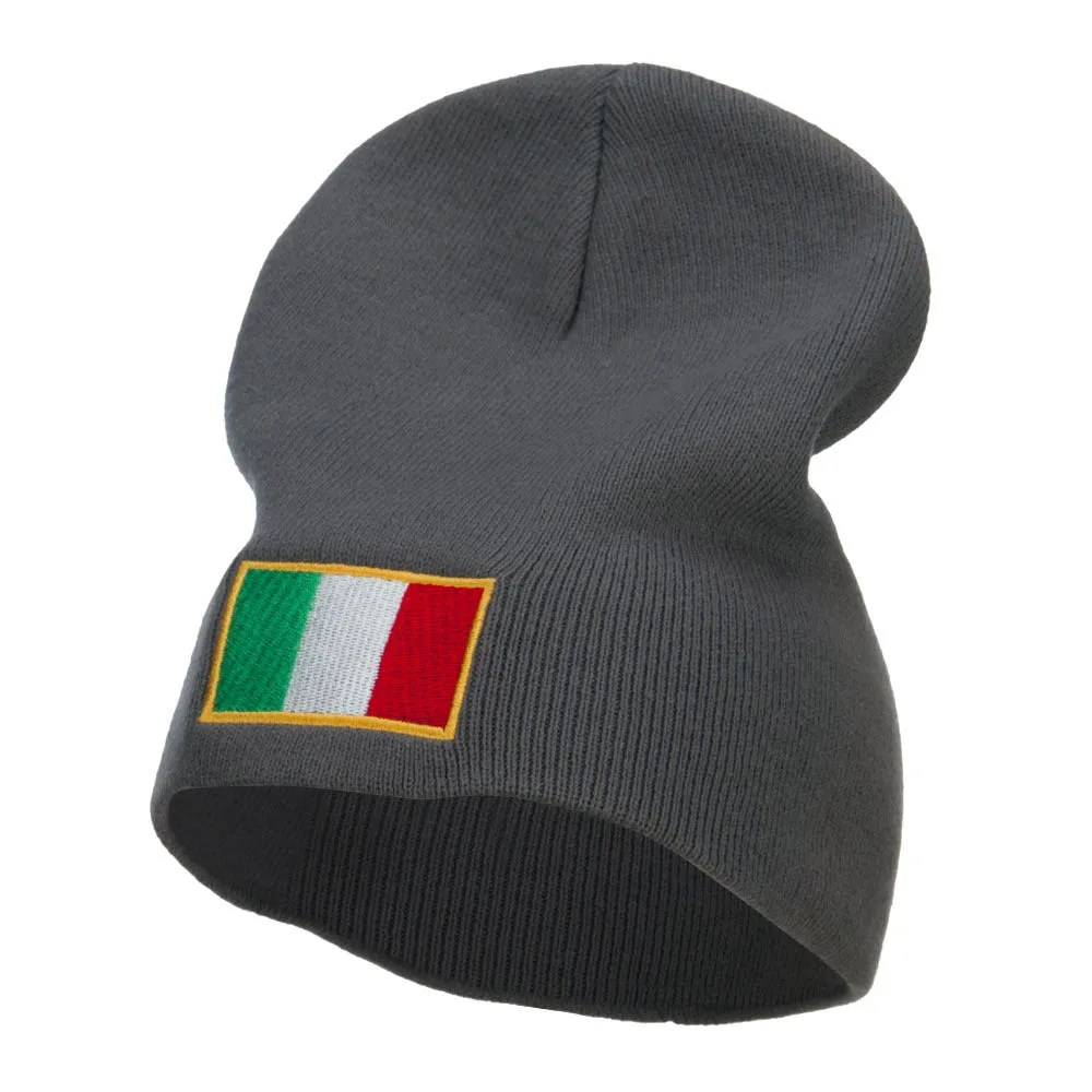 Europe Italy Flag Embroidered Big Short Beanie