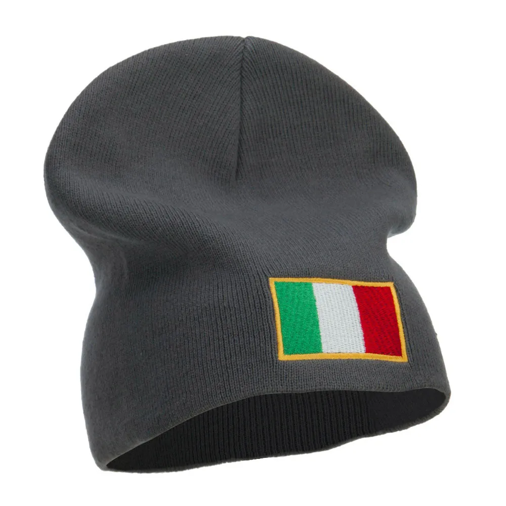 Europe Italy Flag Embroidered Big Short Beanie