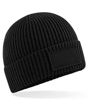 Fashion patch beanie | Black