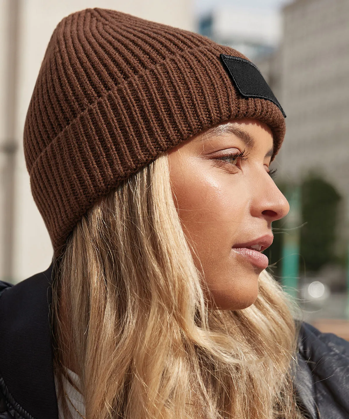 Fashion patch beanie | Graphite Grey/Black
